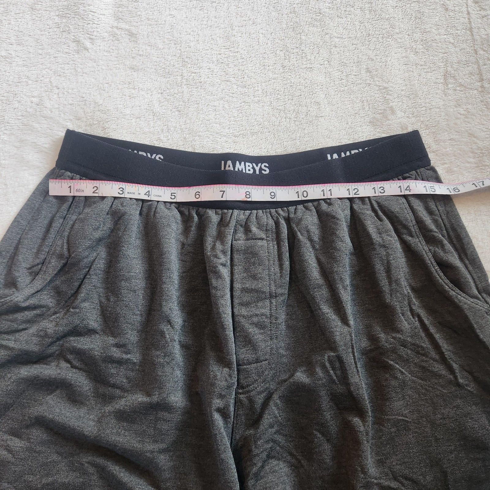 Jambys Knit Lounge Shorts Boxers Heather Gray Size L Unisex Soft Pockets — image 4 of 4